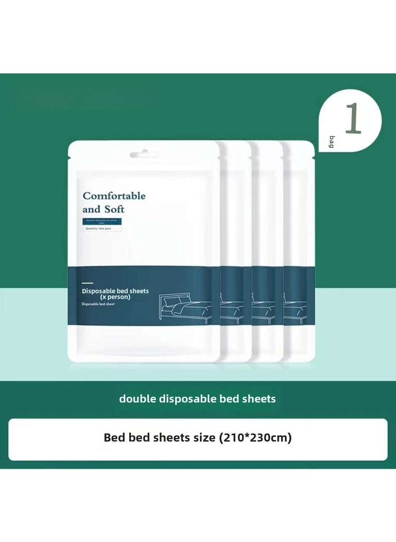 Arabest - 1 x 5 pcs Disposable Bedding Set Twin 4-Piece [1 pack of double sheets sterilized to increase] 210*230 - Image 1