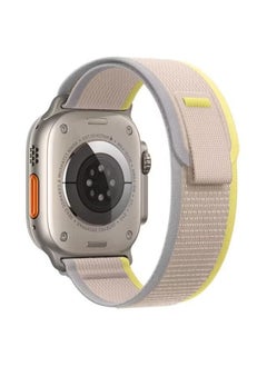 vesus Trail Nylon Loop Straps For Apple Watch Band Ultra 49mm 42mm 44mm 45mm Adjustable Sport Braided strap for iWatch Series8/7/6/5/4/3/2/1/SE - Yellow/Beige 