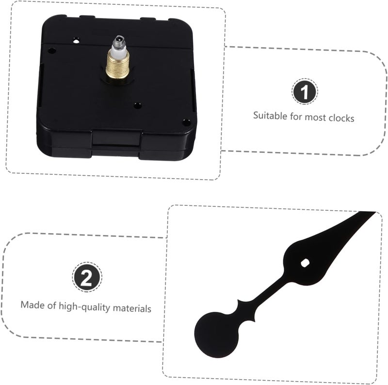 POPETPOP Silent Quartz Clock Movement Mechanism for DIY Clock Accessories Metal Hour and Hands Easy to Install Replacement Parts for Crafts - Image 5