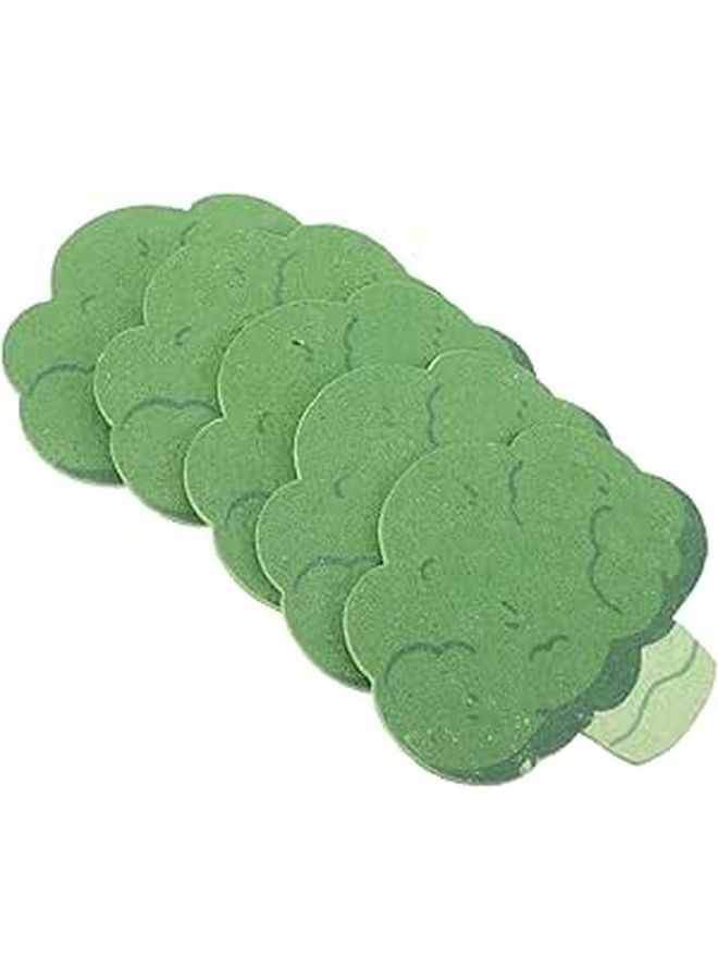 Soft Natural Pulp Broccoli Shower Sponges Set of 5 Body Exfoliating Scrubber for Sensitive Skin - Image 1