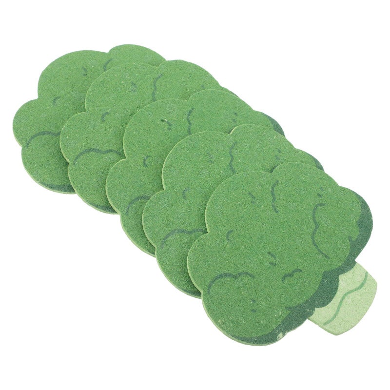 Soft Natural Pulp Broccoli Shower Sponges Set of 5 Body Exfoliating Scrubber for Sensitive Skin - Image 2