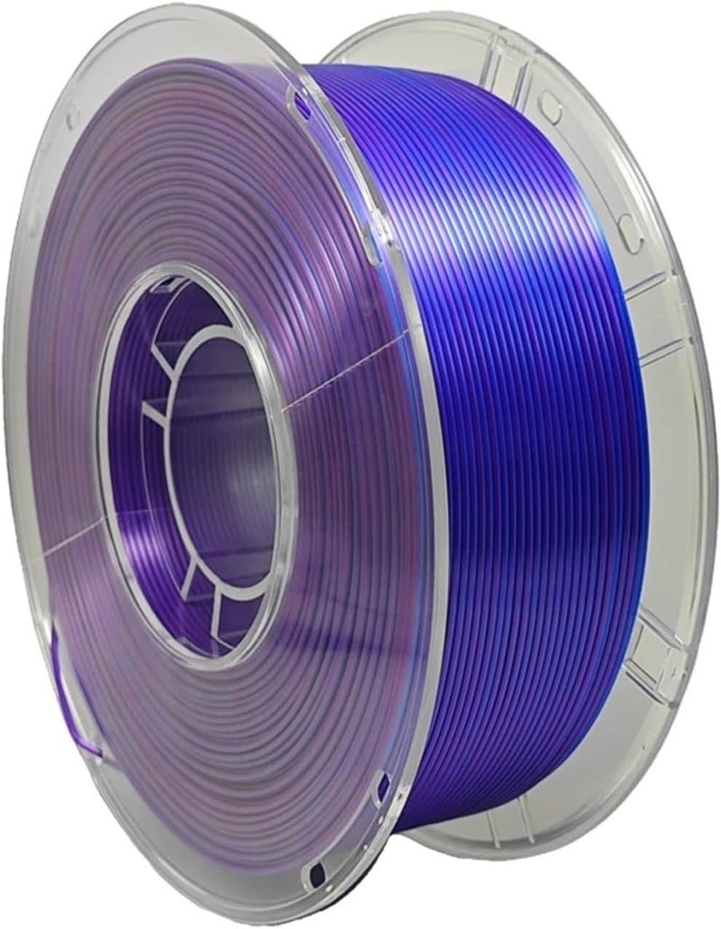 Compatible for Most FDM Printers – 2-in-1 Silk PLA 3D Printer Filament 1.75mm 1KG (2.2LBS), Dual-Color 3D Printing Materials(Purple-Blue)