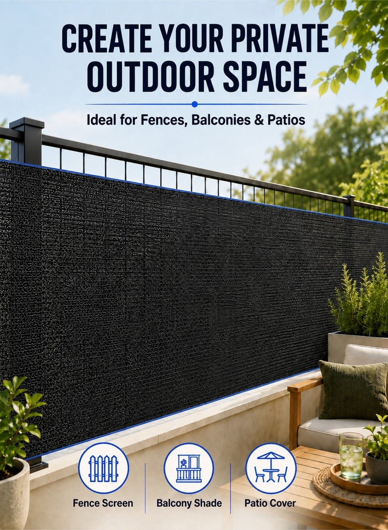 Toshionics Black Shade Net Roll with Blue Edge Trim, HDPE Garden, Greenhouse & Privacy Shade Cloth, Available Size 2 x 100 Meters and 3 x 50 Meters - Image 5
