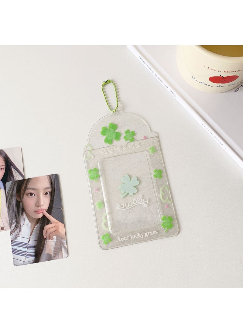 NIBEMINENT 1 - Piece Original And Transparent PVC Kpop Photo Card Holder Pendant Key Chain ID Badge Holder ID Card Holder Photo Card Protector for School ID Office ID Access Card for Women Girls  - Image 1