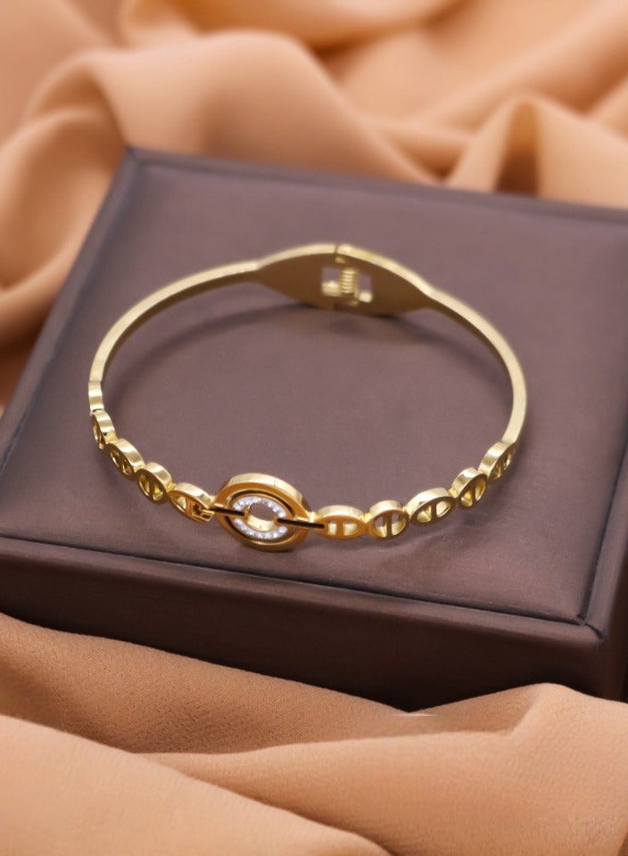 stainless steel Bangle Bracelet with Infinity Knot Design, jewelry