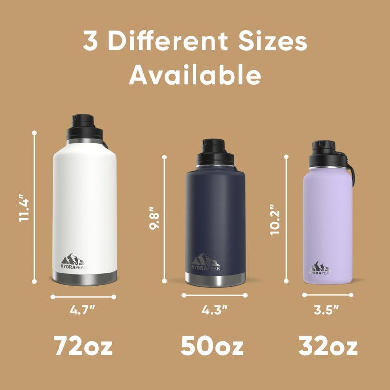 Hydrapeak 32oz Insulated Water Bottle with Chug Lid, Stainless Steel, Leak Proof, Mango - Image 5