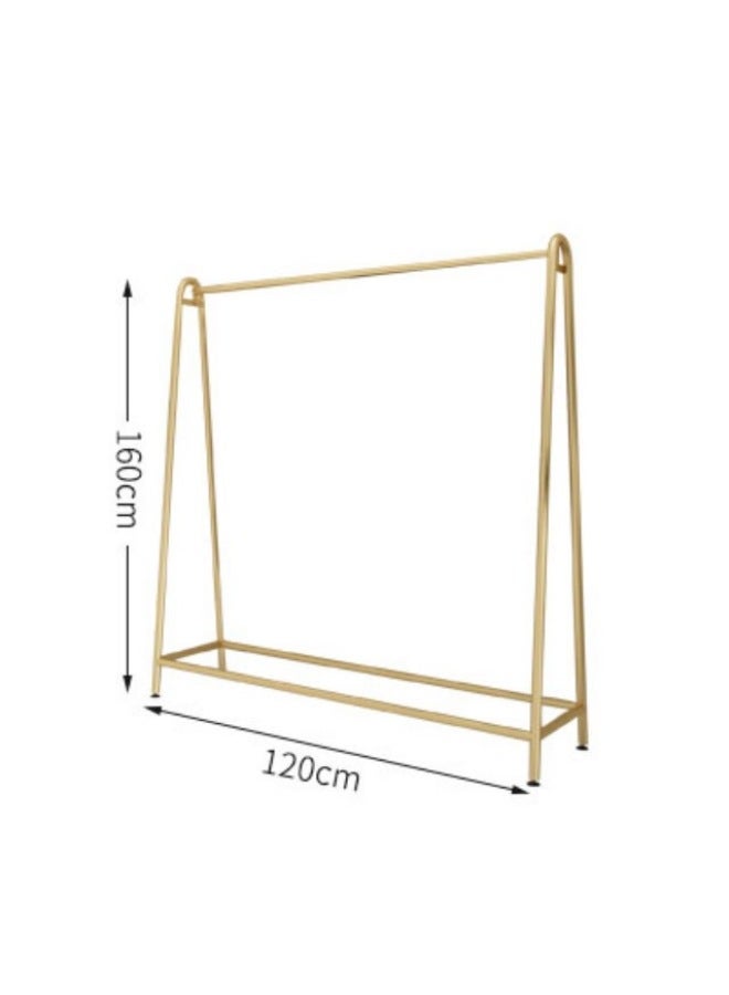 Clothes Hanger Clothing Store Display Rack Special Floor-to-Floor Wrought Iron Shelf Golden Household Bedroom-Colour:Nano Gold Length 120 Height 160  - Image 1