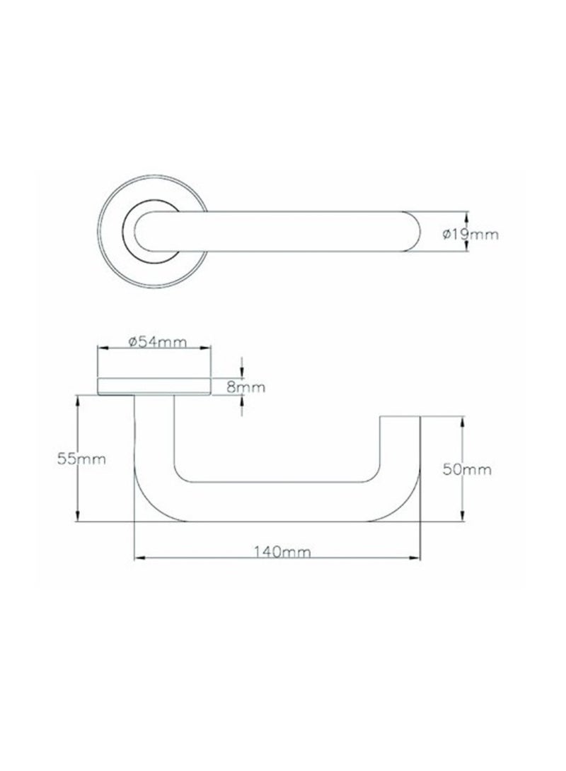 Yale U Design Stainless Steel Lever Handle with Rose Satin Finish 35-SS16-T101-CE-31-11 - Image 2