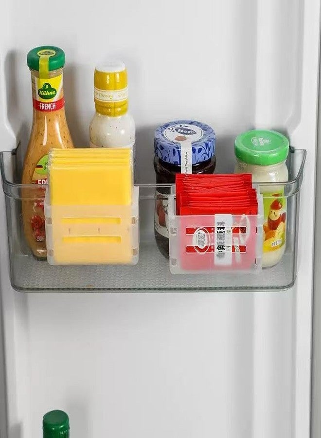 Ueeksry 2PCS Space-Saving Cheese Slice Holder for Fridge Door, Fridge Organizers and Storage, Side Door Clip-on Hanging Retractable Storage Organization Box - Image 4