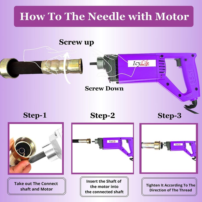 ICYLIFE ICYLIFE 1280WATT Concrete Vibratoriron Machine With 2 Mtr Needle Electric Concrete Vibrator 13300rpm  - Image 4