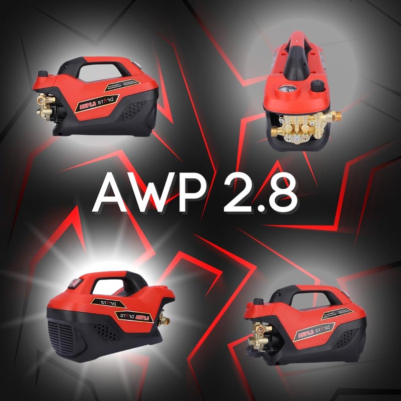 STARQ غسالة ضغط عالية الأداء STARQ AWP28 350 بار 2800 واط للاستخدام الثقيل للسيارات والدراجات المنزلية مع ضغط قابل للتعديل باللون الأحمر - Image 5