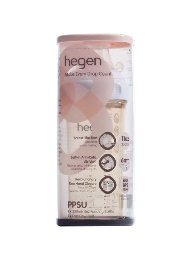 hegen - Feeding Bottle PPSU with Fast Flow Teat 330 ml, 6 Months + - Image 1
