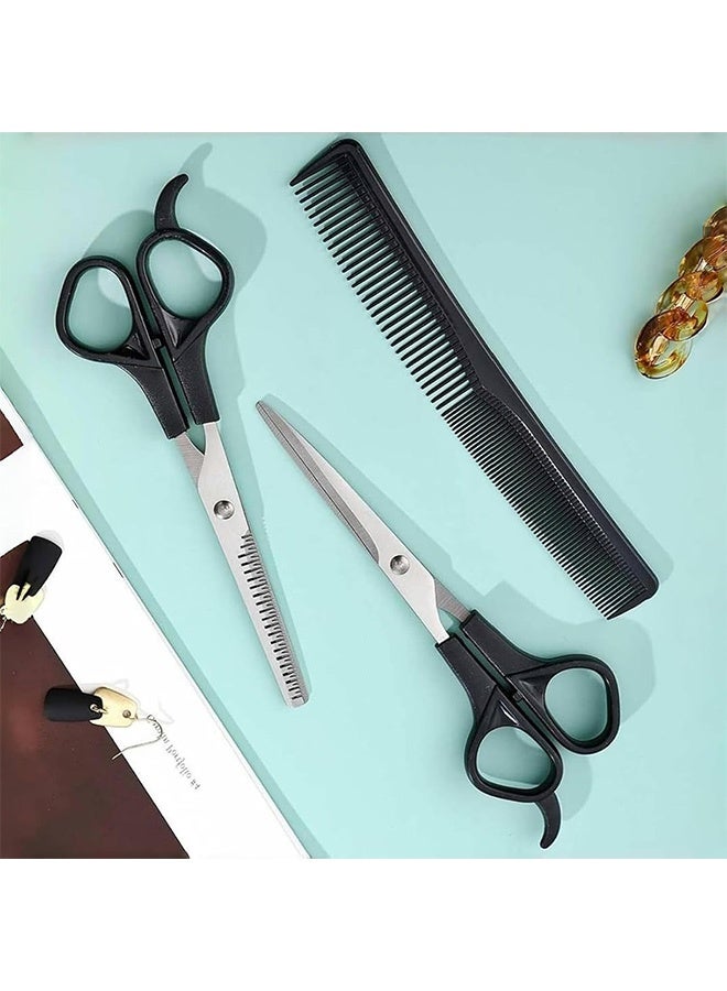 3 Pack Hair Cutting Scissors Set, Barber Shears and Thinning Scissors and 1pcs Comb for Hairdressers, Stainless Steel Sharp Blades for Trimming, Styling - Image 3