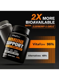 VitaRaw ????? Immune Support Vitamins Elderberry With Zinc Vitamin C And Garlic For Adults Sambucus Black Elderberry Capsules & Echinacea Immunity Renewal Complex Powerful 10 In 1 Immune Defense  - Image 5