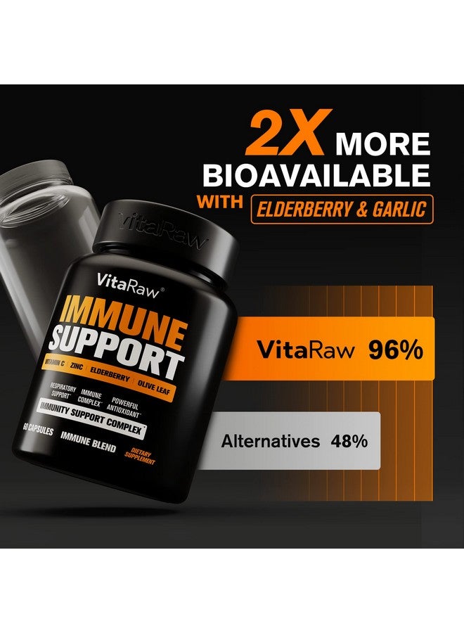 VitaRaw ????? Immune Support Vitamins Elderberry With Zinc Vitamin C And Garlic For Adults Sambucus Black Elderberry Capsules & Echinacea Immunity Renewal Complex Powerful 10 In 1 Immune Defense - Image 5
