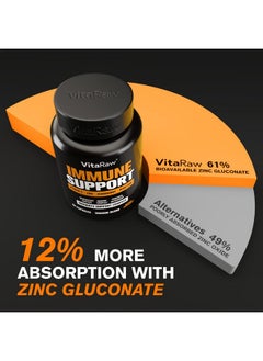 VitaRaw ????? Immune Support Vitamins Elderberry With Zinc Vitamin C And Garlic For Adults Sambucus Black Elderberry Capsules & Echinacea Immunity Renewal Complex Powerful 10 In 1 Immune Defense  - Image 4