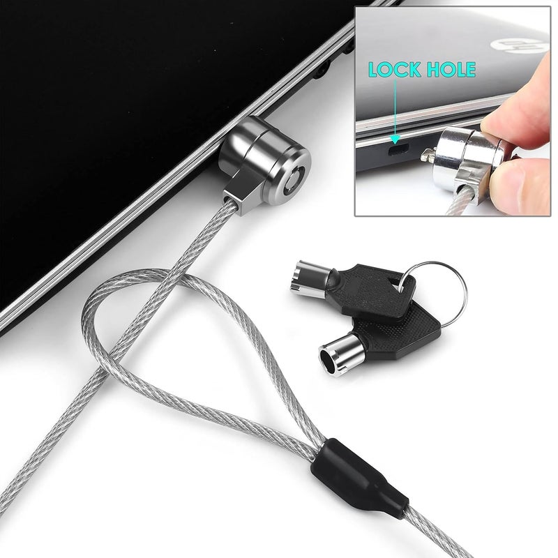 Storite 2M Security Lock for ThinkPad Laptops | Durable Alloy Cable with Key Lock System and 2 Keys | Anti-Theft Protection, Silver - Image 5