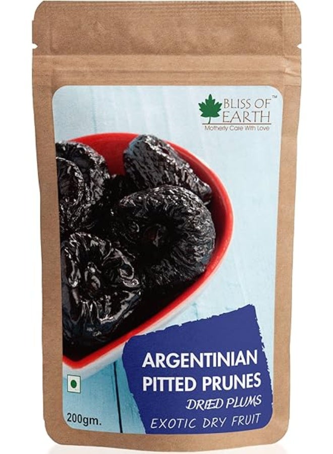 BLISS OF EARTH Argentinian Pitted Prunes 200g Dried Plums - Image 1