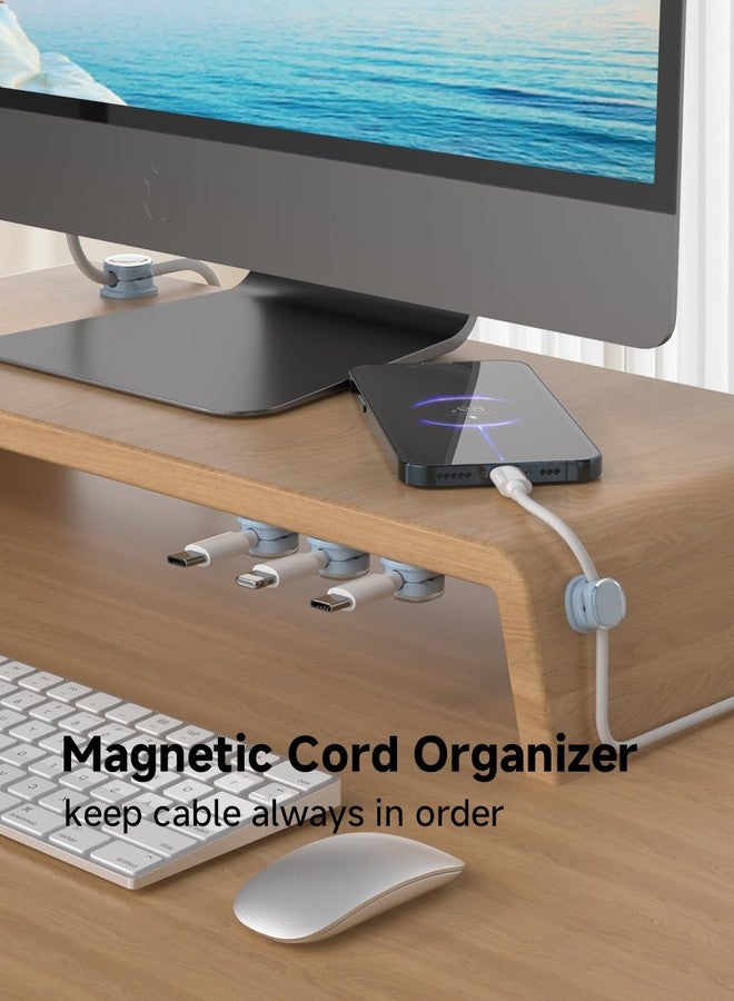 COOCAT Magnetic Cable Clips, Adjustable Cord Holder Management, Adhesive Wire Keeper Organizer for Home Office Desk Phone PC Car Wall Desktop Nightstand Appliance (9-PCS Blue) - Image 5