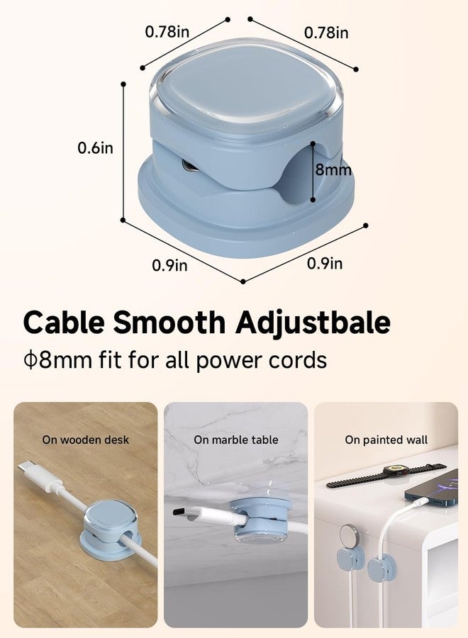 COOCAT Magnetic Cable Clips, Adjustable Cord Holder Management, Adhesive Wire Keeper Organizer for Home Office Desk Phone PC Car Wall Desktop Nightstand Appliance (9-PCS Blue) - Image 3
