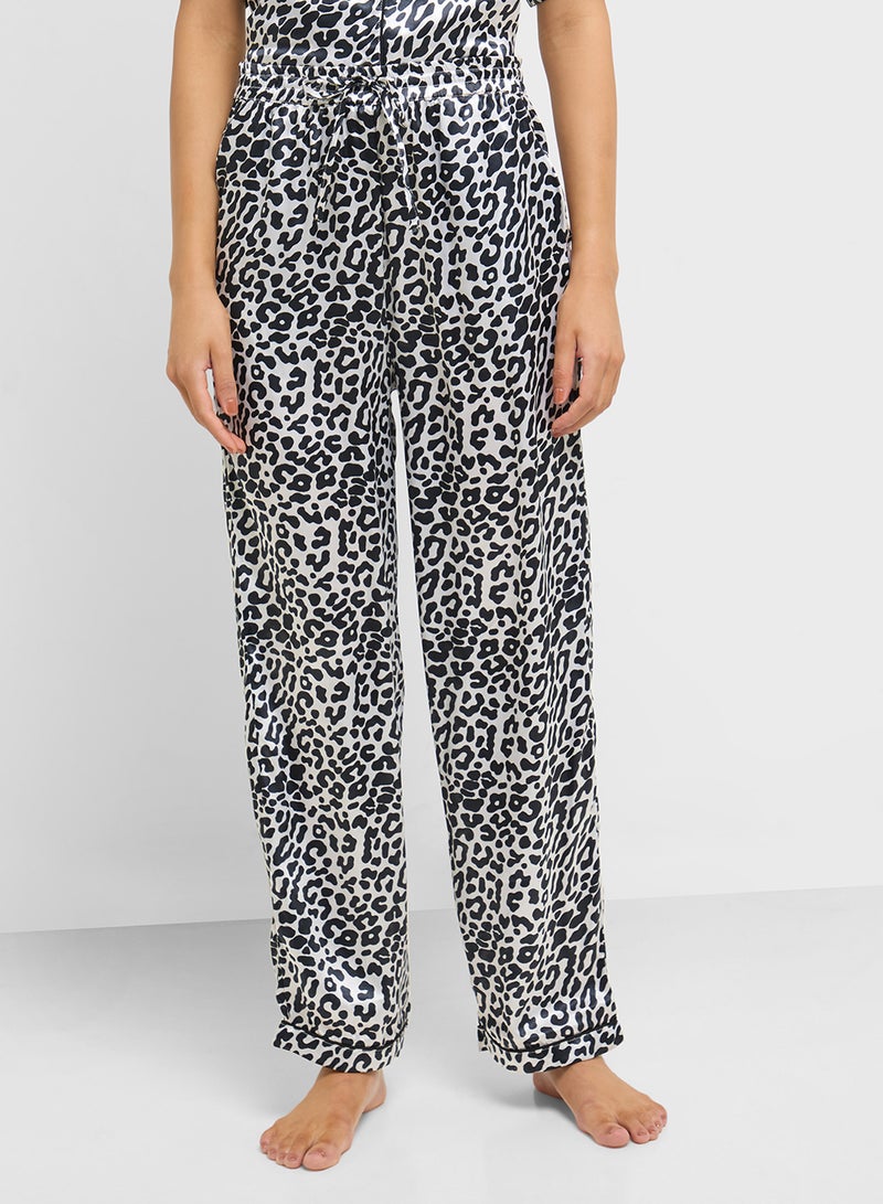 Ginger Satin Animal Print Shirt & Pyjama Set  - Image 4