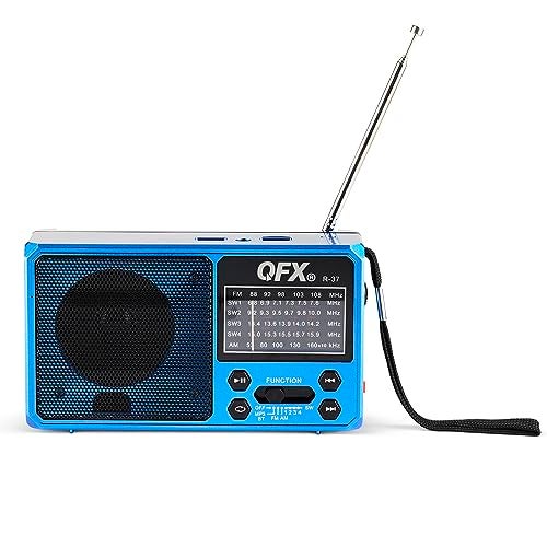 QFX R-37-BL 6-Band (AM, FM, SW1 - SW4) Bluetooth LED Flashlight Solar Radio (2021 Model) - Image 2