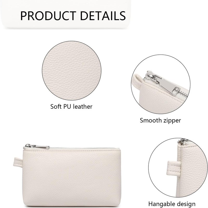 YONBEN PU Leather Makeup Simple and Convenient Handbag Small Exquisite Storage Bag, Pu/French Oak, Simple - Image 3