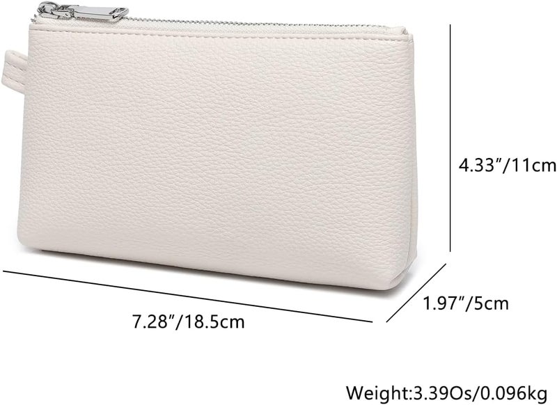 YONBEN PU Leather Makeup Simple and Convenient Handbag Small Exquisite Storage Bag, Pu/French Oak, Simple - Image 2