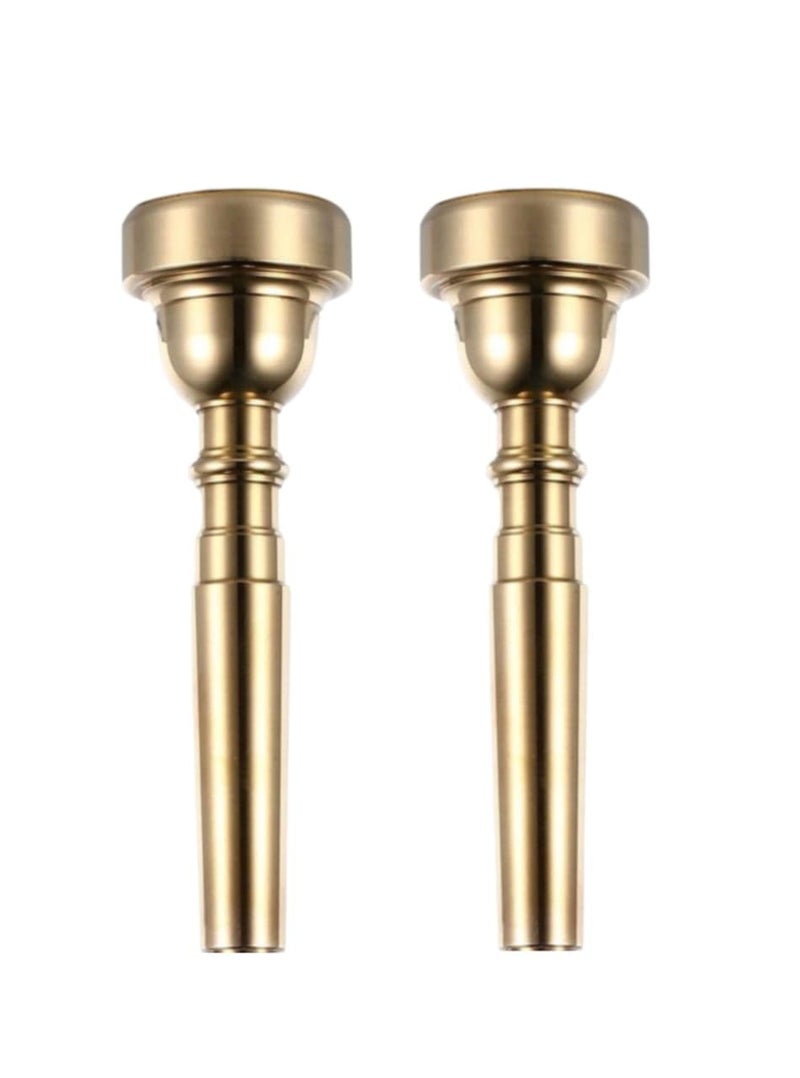 Rmze Professional 7C-112 Gold Trumpet 7C Mouthpiece - Mouthpiece for Beginner or Advanced Players (Pack of 2) - Brass Musical Instrument - Image 1