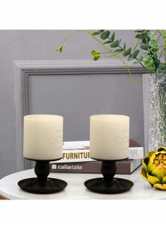 Excefore Taper Candle Holder Set, Black Retro Iron Candle Stick Holder, Candlelight Stand for Pillar Candles, Candle Stands Decorative for Weddings, Parties and Home Décor (Pack of 2)  - Image 4