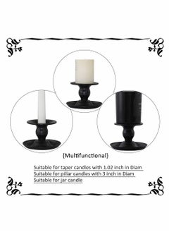 Excefore Taper Candle Holder Set, Black Retro Iron Candle Stick Holder, Candlelight Stand for Pillar Candles, Candle Stands Decorative for Weddings, Parties and Home Décor (Pack of 2)  - Image 5