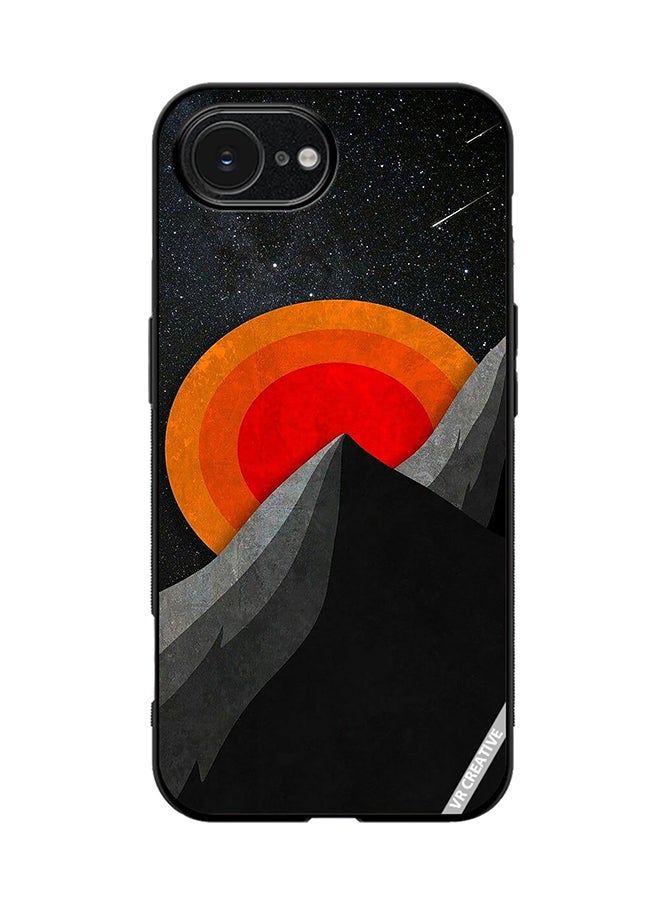 VR CREATIVE Protective Case Cover For Apple iPhone 16e Moon And Pyramid Design Multicolour