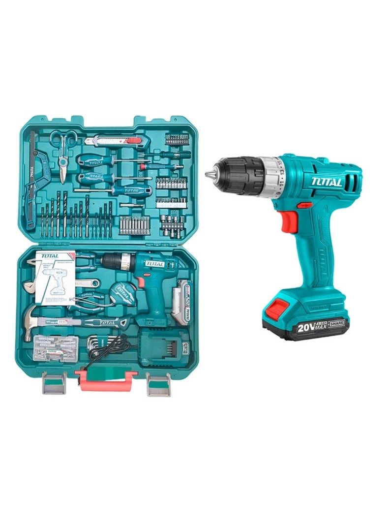 TOTAL Impact Drill Set With 165 Tool Set THKTHP11652 - Image 1