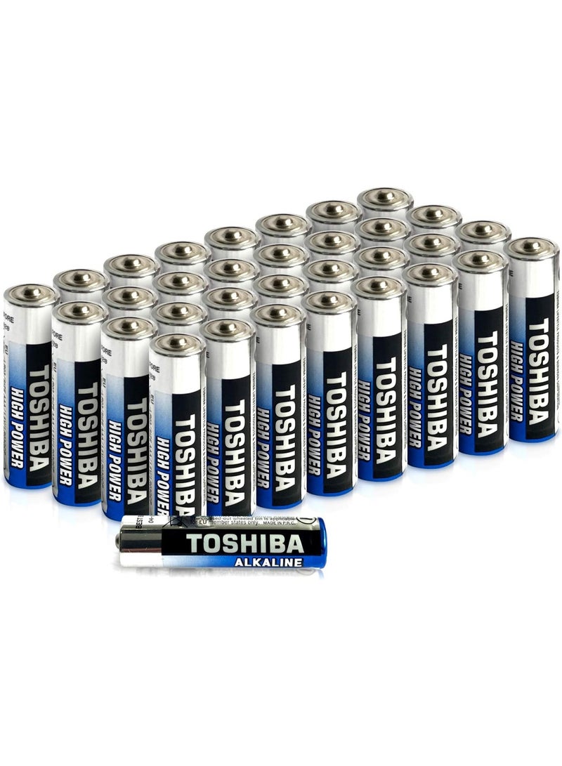 Toshiba AA Alkaline Batteries 40 Pack | High Power | Extra Long Operating Time | LR06 Superior Japanese Quality | Super Value Bulk Pack - Image 2