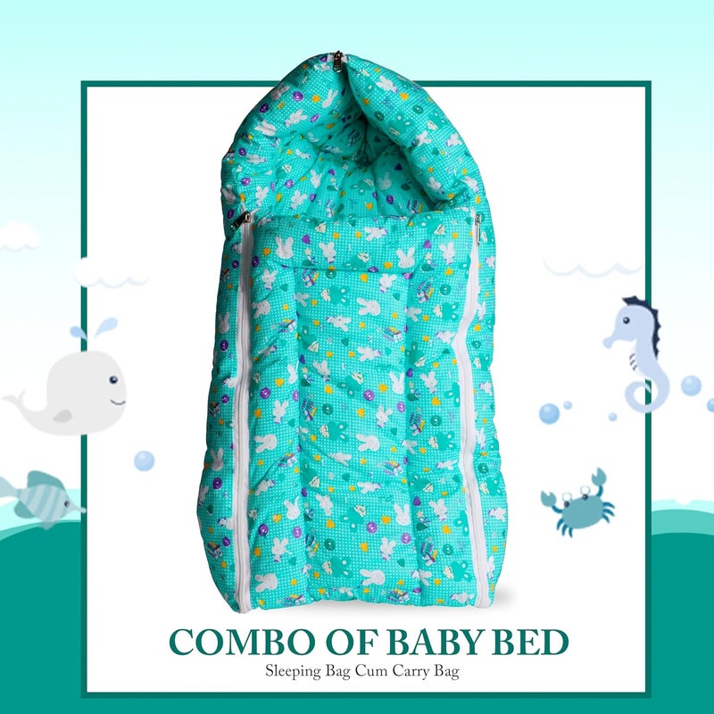 Steelbird Steelbird KoKo Combo of Baby Sleeping Bag with Bed Set 2 Pcs Bedding Set for Baby 06 Months Green - Image 2