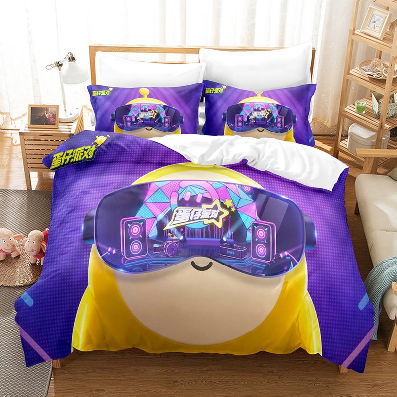 New Eggboy Party Digital Printed Brushed Bedding Four-Piece Set Of Three Pieces Egggy Party Sheets - Image 1