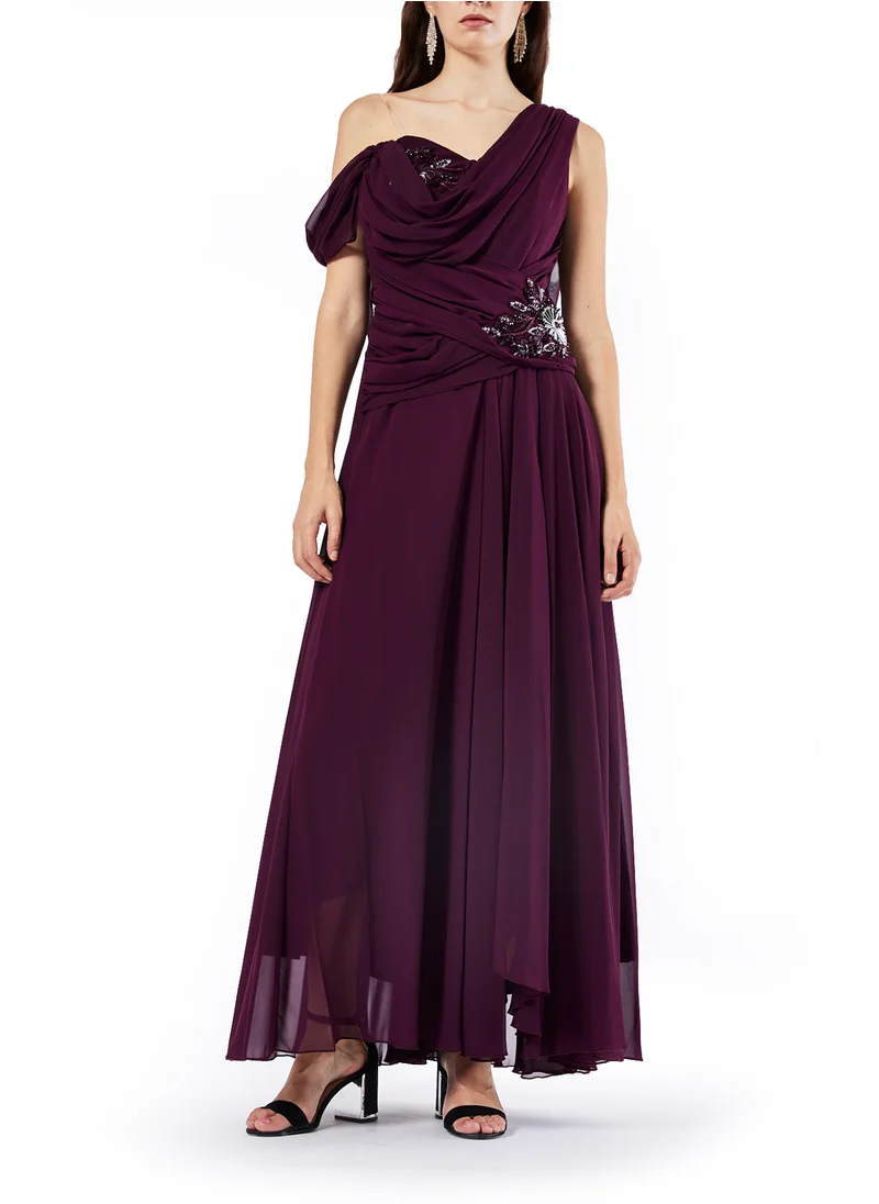 امري Asymmetrical Draped Dress