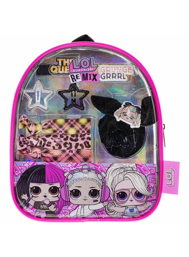 TOWNLEY GIRL L.O.L Surprise! Townley Girl Remix Miniature Bag with Hair Accessories Set, 10CT backpack, Ages 5+ With 10 Pieces Including Hair Ties, Scrunchie, Hair Clips & More, for Parties, Sleepovers & Makeovers - Image 1
