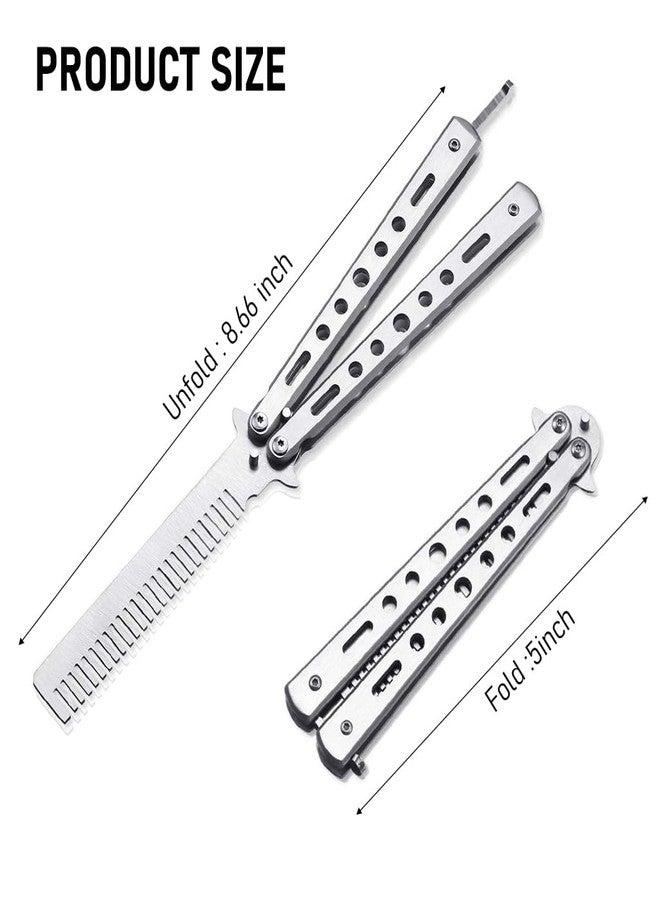 MAYCREATE® Butterfly Comb Professional Training Comb Stainless Steel Folding Practice Comb - Image 3