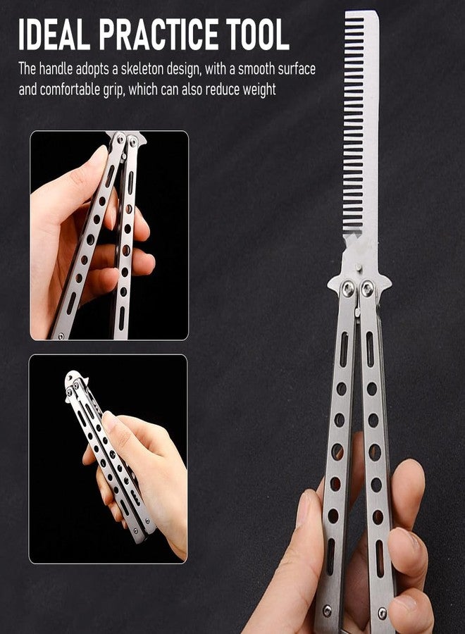 MAYCREATE® Butterfly Comb Professional Training Comb Stainless Steel Folding Practice Comb - Image 5