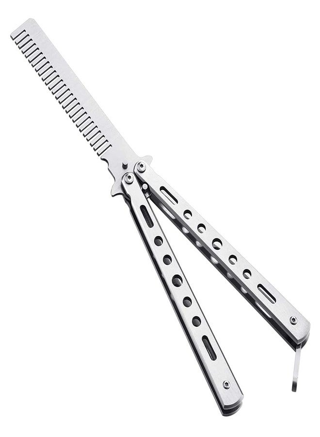 MAYCREATE® Butterfly Comb Professional Training Comb Stainless Steel Folding Practice Comb - Image 1