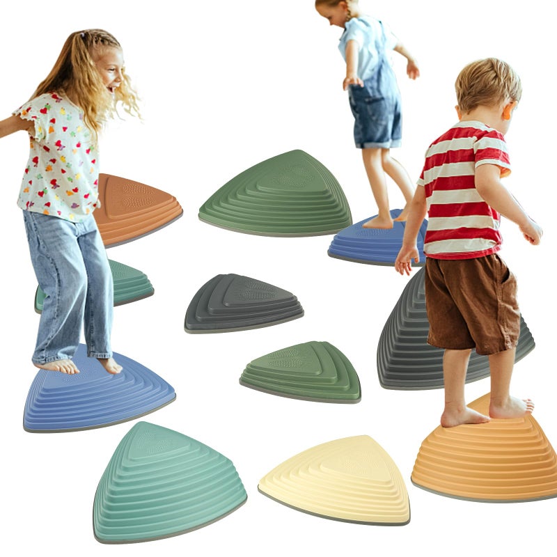 Gentle Monster Stepping Stones for Kids Set of 6811 PCS for Balance with NonSlip Bottom Exercise Coordination and Stability11PCS Morandi