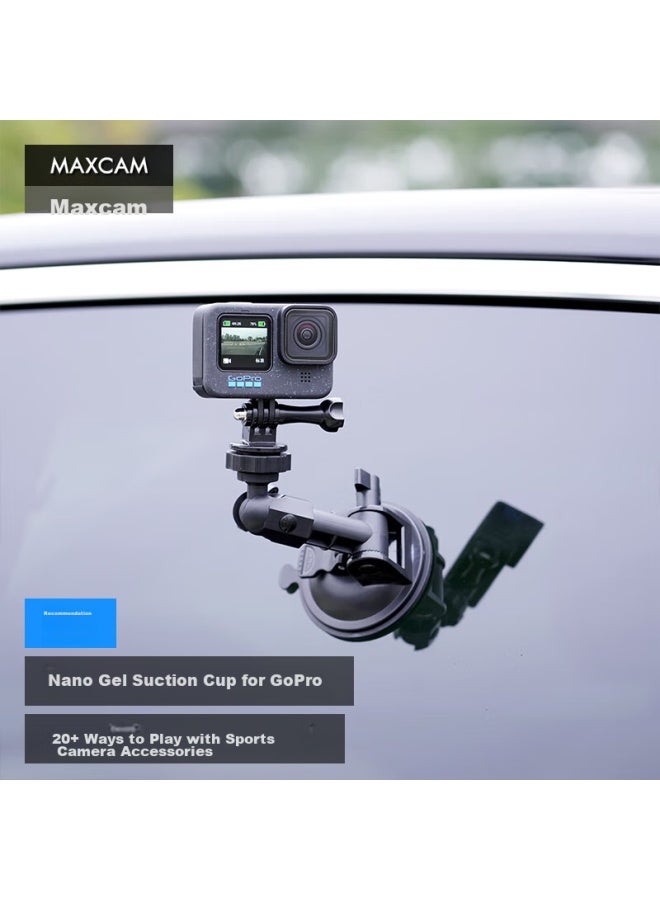 Maxcam/Maisikamu, Suitable For Gopro Ace Pro 2/Gopro 13/12/11/9 Action Cameras, Car Nano Rubber Suction Cup, Glass Fixing, Car Mount Accessory - Image 2