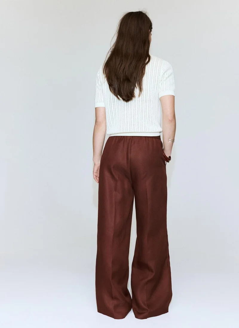 MANGO High-Waisted Lyocell Trousers