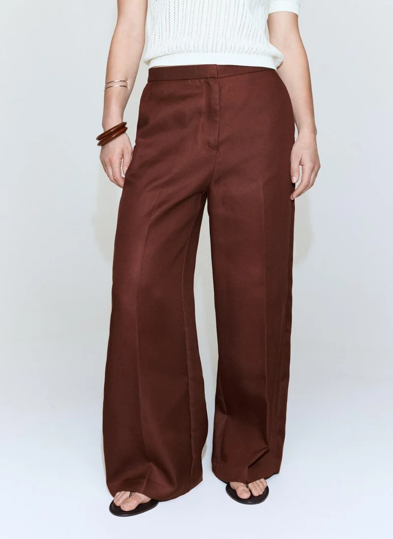 MANGO High-Waisted Lyocell Trousers