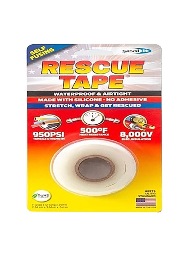 Rescue Tape Self Fusing Silicone Repair Tape White 1 Inch x 12 ft RT12012BWH