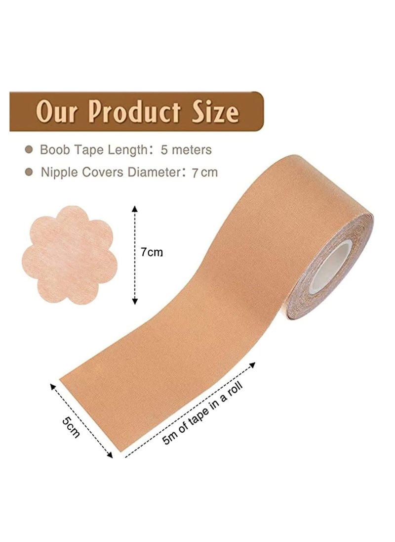 Generic - Body Lift Tape Adhesive Pushup Tape Body Lifter Breathable Body Lifting Tape Sports Tape with Body Petals Disposable Adhesive Bra for Large and Women Dresses or Clothes - Image 1