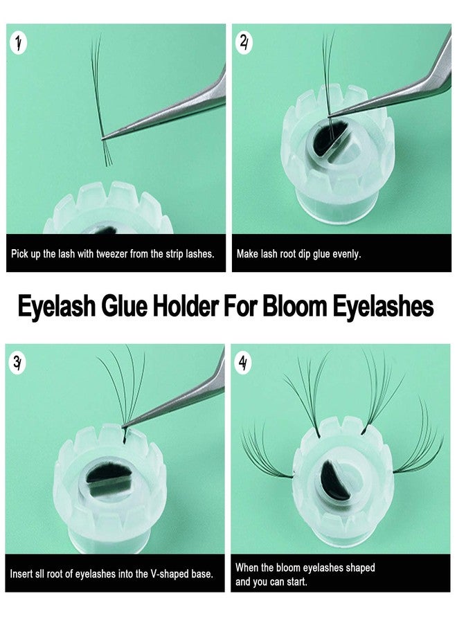 Fenshine 300 PCS Eyelashes Extension Volume Lashes Fan Quick Blossom Cups Lash Glue Holder and Lash Organizer Supplies Tools for Eyelash Extension Supply - Image 5