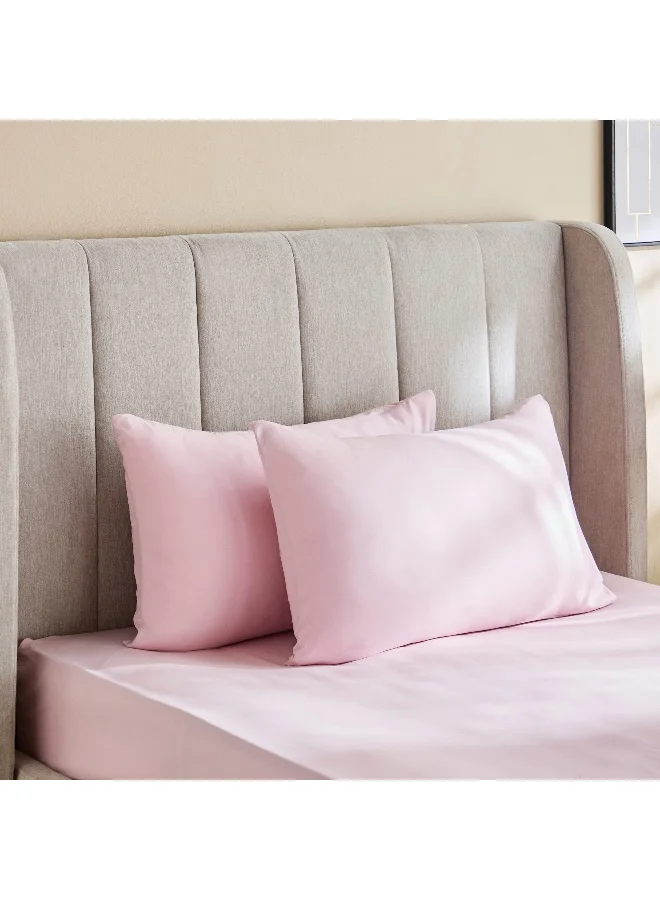 Home Box Derby 2-Piece Solid Microfiber Pillowcase Set - 45x70 cm
