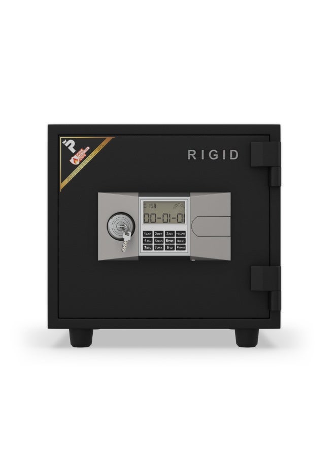 RIGID Fire Resistant Steel Safe with Digital And Key Lock, 50Kg  - Image 1